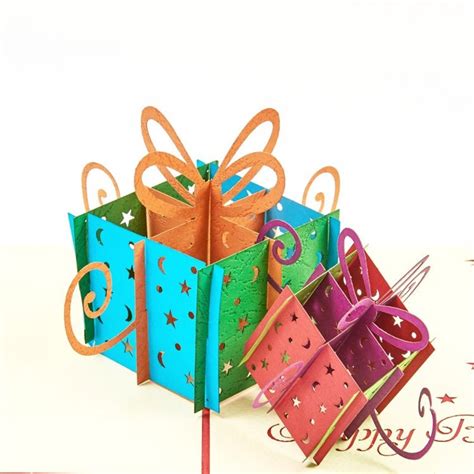 3d Celebration Handmade Greetings Happy Birthday Double Presents Pop Up