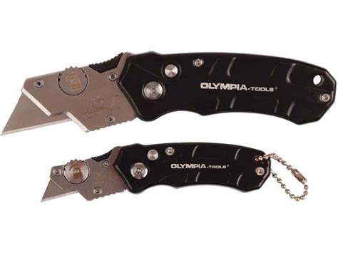 Olympia Tools 4opa33203 2pcs Turbofold Utility Knife 33 203 Black