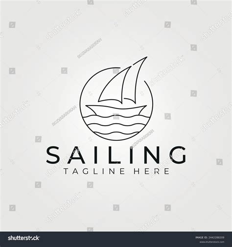 Sailing Ship Line Art Budge Logo Stock Vector (Royalty Free) 2442288209 ...