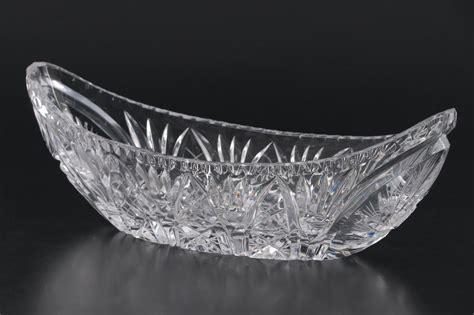 American Brilliant Style Cut Glass Pinwheel Pattern Oval Bowl | EBTH