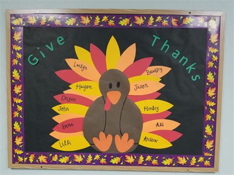 November Bulletin Board For Preschool Turkey Give Thanks Fall