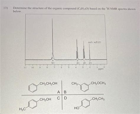 Solved 13 Determine The Structure Of The Organic Compound Chegg