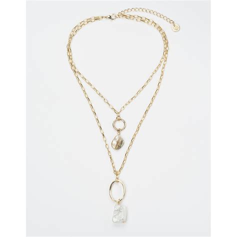 Collana Catena Doppia Con Charm Perla Di Fiume Oro Barbieri You B Jou