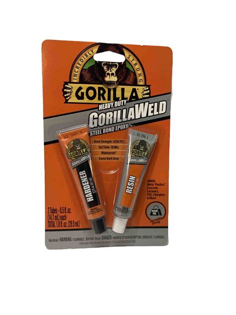 1 Gorillaweld 0 5 Oz Waterproof Heavy Duty Steel Bond Epoxy Model 4330101 Ebay