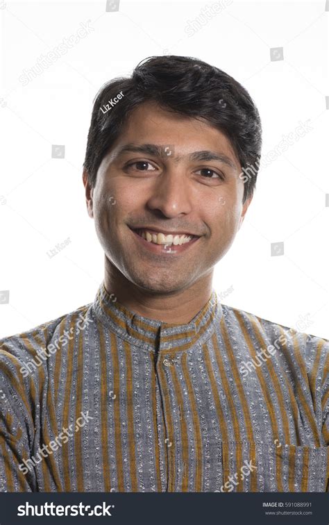 Portrait Smiling Indian Man Traditional Kurta Stock Photo 591088991