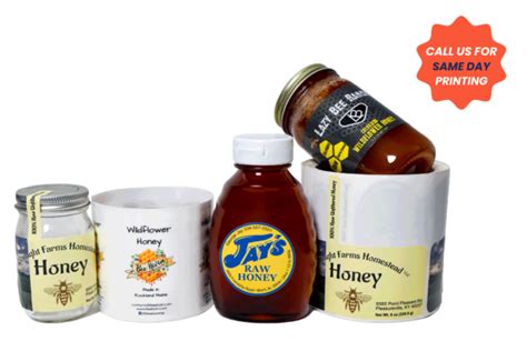 Buy Quality, Custom Honey Labels - Honey Jar Label Printing