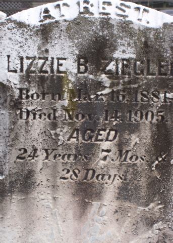 Lizzie B Ziegler 1881 1905 Find A Grave Memorial