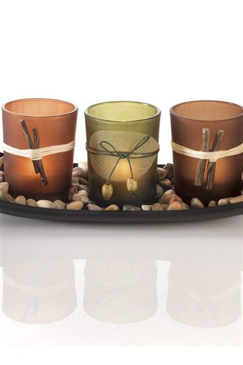 Dawhud Direct Votive Candle Holder Vintage Decor Flameless Natural Candlescape Set 3 Led Tea