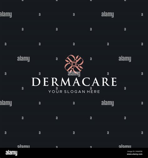 Modern Flat Letter Mark Dermacare Logo Design Stock Vector Image And Art