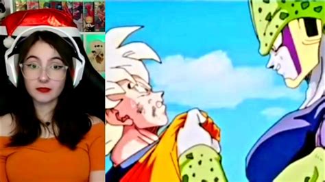 Cátia Flávia reagindo a Cell sobreviver o kamehameha do Goku DRAGON