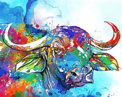 Abstract Buffalo Paint By Numbers - Paint by numbers UK