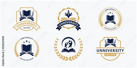 Set of University, Academy and School logo design badge. University ...