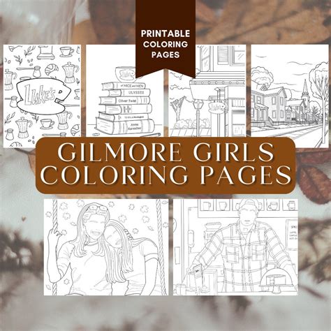 15 Gilmore Girls Coloring Pages Inspired Fall Coloring Stress Relief ...