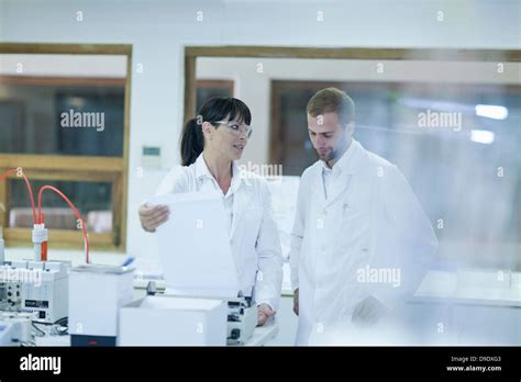 Oenologist Monitoring Sample Testing In Laboratory Stock Photo Alamy