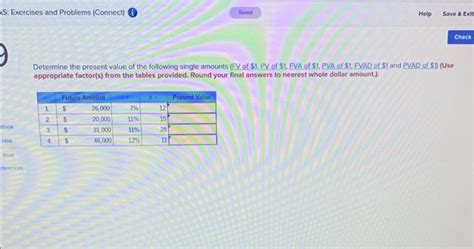 Solved Determine The Present Value Of The Following Single