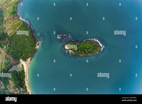 Aerial view of Bureh beach island Stock Photo - Alamy