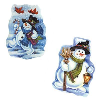 Lot de 2 décorations bonhommes de neige VITRINE MAGIQUE Pickture