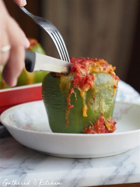 Stuffed Green Peppers with Rice Recipe | Gathered in the Kitchen