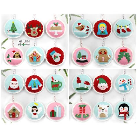 Felt Ornaments Pattern Christmas Ornament Felt Pattern Diy Christmas