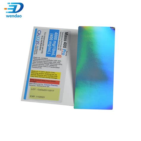 Custom Printed Steroid Labels Ml Hologram Sterile Vial Label For