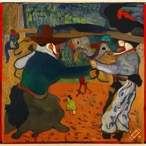 Surreal Painting Of Van Gogh Throwing Tomatoes On Craiyon