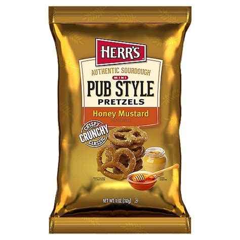 Herrs Honey Mustard Flavored Mini Pub Style Pretzels 11 Oz