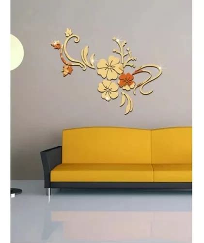 Calcoman As En Vinilo Para Pared En Espejo Dorado Mercadolibre