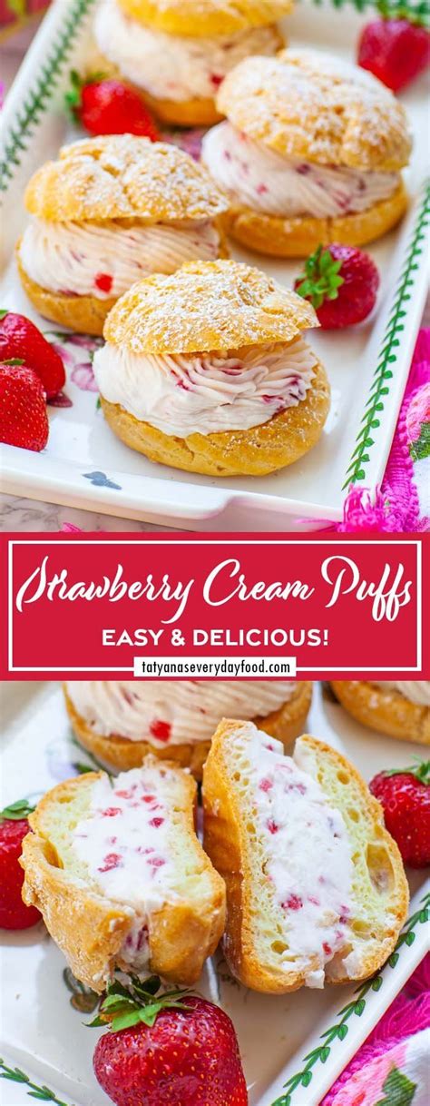 Easy Strawberry Cream Puffs Recipe Video Recipe Strawberry Cream