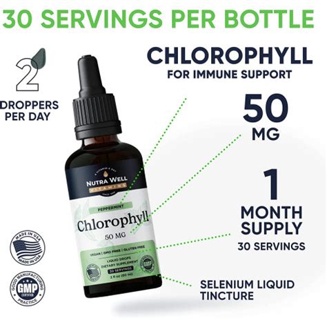 Snagshout Nutra Well Vitamins Chlorophyll Supplements 30 Servings Premium Liquid Chlorophyll