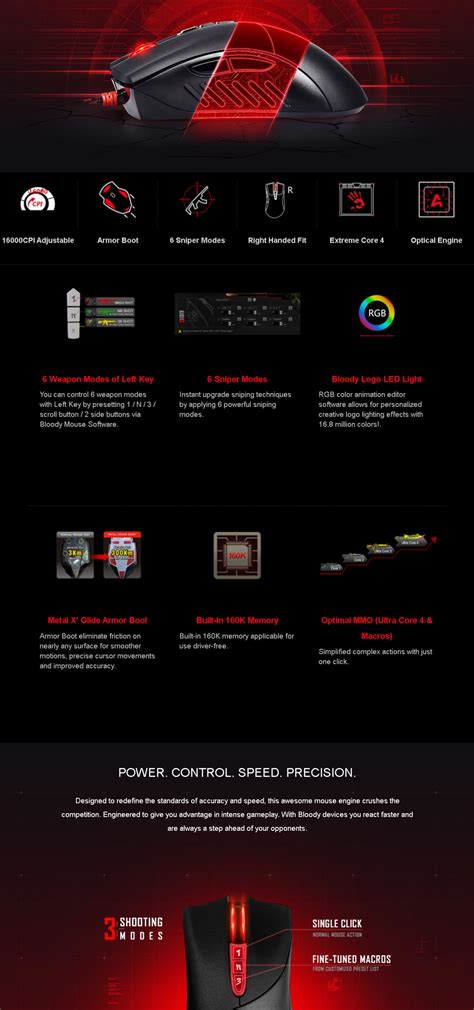 Bloody P30 Pro Light Strike 12000 CPI RGB Gaming Mouse Pakistan