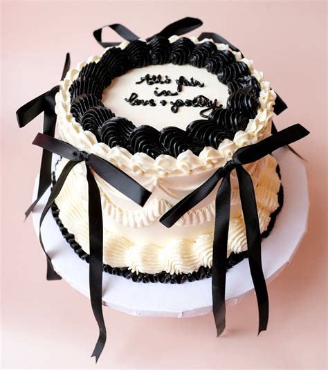 White With Black Ribbons Ttpd Taylor Swift Cake Padoca Bakery