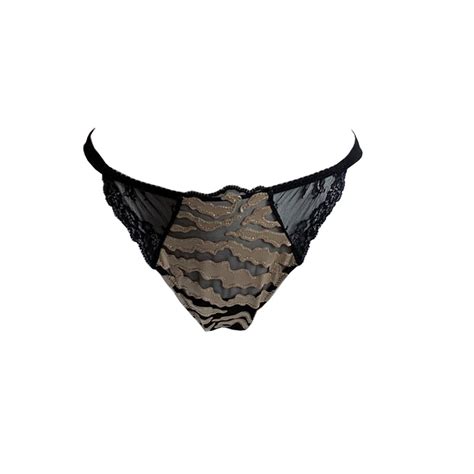 Ambra Lingerie Sauvage Brasil Tanga Bruin Zwart Italian Design