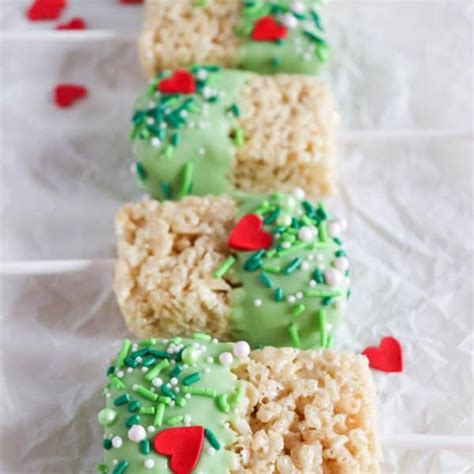 Grinch Inspired Rice Krispie Treats Homemade Heather