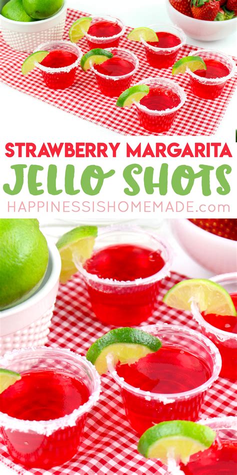 Strawberry Margarita Jello Shots Happiness Is Homemade