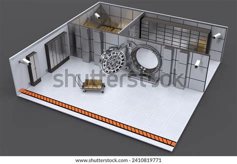 Bank Vault Interior Isometric Open Vault Stock Illustration 2410819771 ...