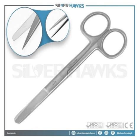 Dressing Scissor Sharp Blunt Straight Cm Sterile Silver Hawks