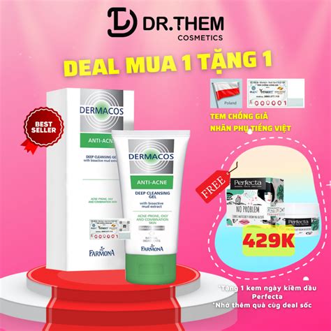 Dermacos Sữa Rửa Mặt Farmona Dermacos Anti Acne Deep Cleansing Gel