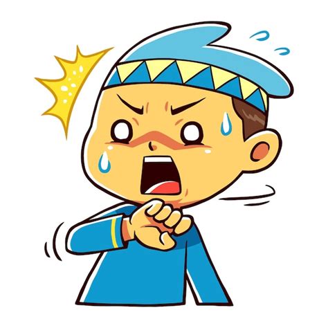 Premium Vector Moslem Boy Character Shocked Pose