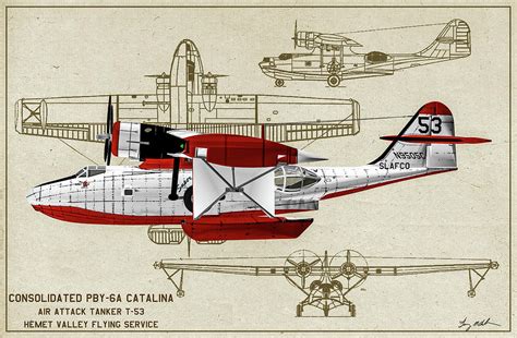 Pby 6a Catalina Tanker Profile Art Digital Art By Tommy Anderson