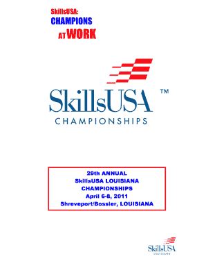 Fillable Online Skillsusala SkillsUSA CHAMPIONS AT WORK Skillsusala