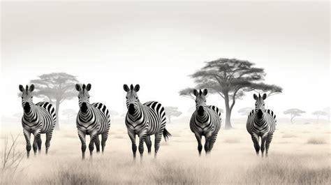 Premium Ai Image A Group Of Zebras Grazing In A Grassy Savannah Generative Ai