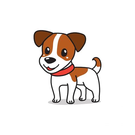 Personnage De Dessin Anim Mignon Chien Jack Russell Terrier Vecteur