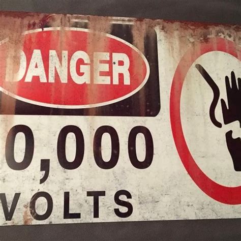 Jurassic Park High Voltage Sign Etsy