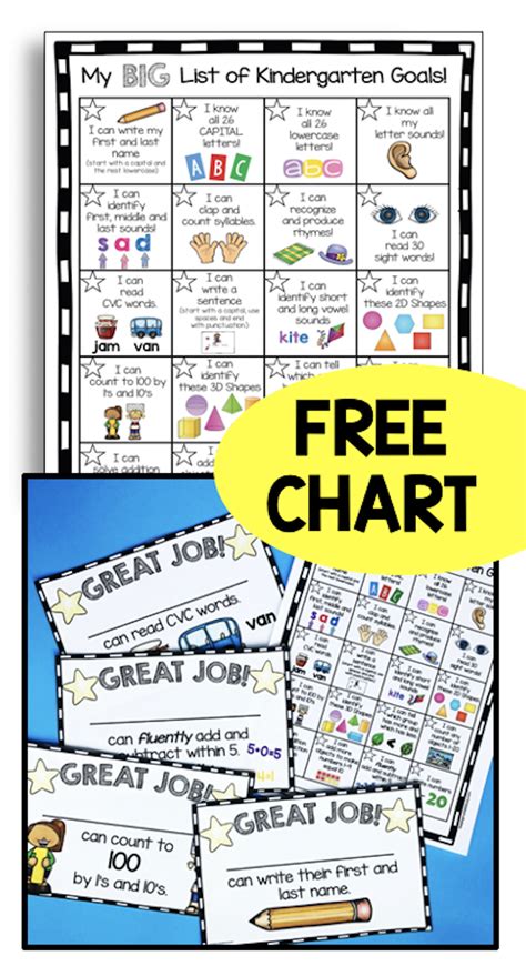 Kindergarten goal chart freebie – Artofit