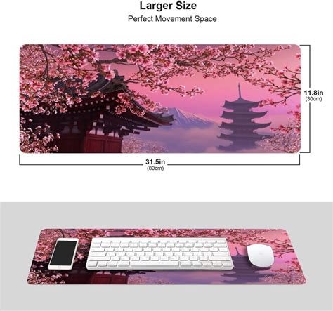 Japanese Sakura Mouse Pad Cherry Blossom Gaming Mouse Pad Landscape