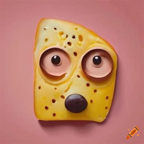 Cheese Dog Face Sculpture