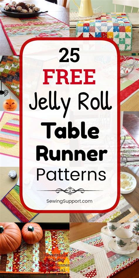 25 Free Jelly Roll Table Runner Patterns Table Runner Pattern Jelly