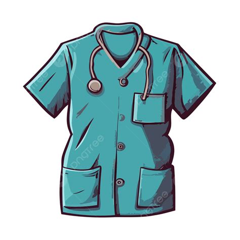 Scrub Top Vector Sticker Clipart The Image Contains A Cartoon Image Of