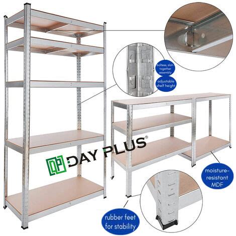 5 Tier Heavy Duty Metal Garage Shelving Units Galvanised Storage