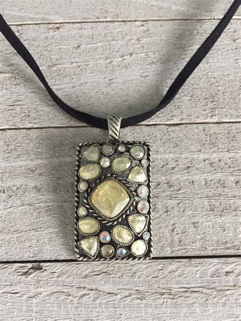 Lia Sophia Pendant Necklace Vintage 1990s Rectangle Lucite Etsy